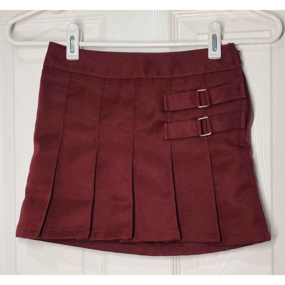 French Toast Girls Uniform Skort Size 6 Burgandy Pleated Adjustable Waist